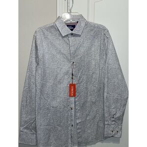 Billy London Shirt Men's Large Long‎ Sleeve Collar Button Down Flip Cuff White
